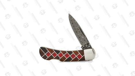 Santa Fe Stoneworks Dreaded Weave Ironwood + Coral Damascus Knife (Coral and Turquoise) | $136 | Huckberry